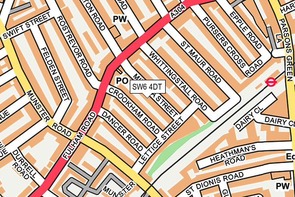 SW6 4DT map - OS OpenMap – Local (Ordnance Survey)
