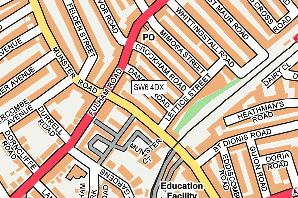 SW6 4DX map - OS OpenMap – Local (Ordnance Survey)