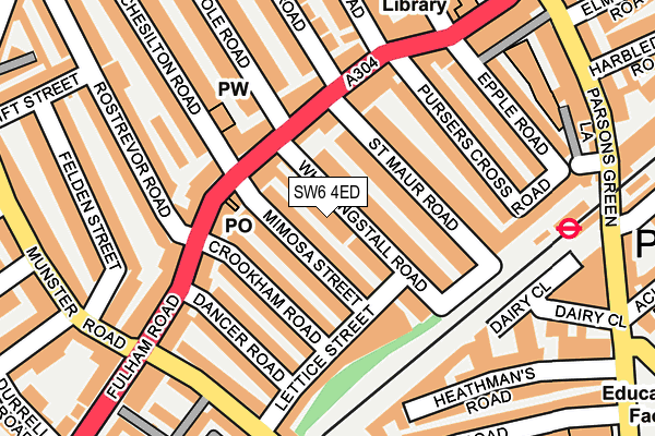 SW6 4ED map - OS OpenMap – Local (Ordnance Survey)