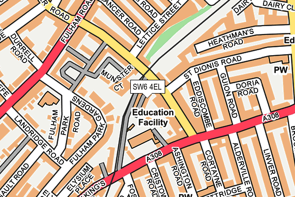 SW6 4EL map - OS OpenMap – Local (Ordnance Survey)