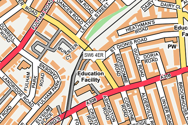 Map of 19 MUNSTER ROAD FREEHOLD LTD at local scale