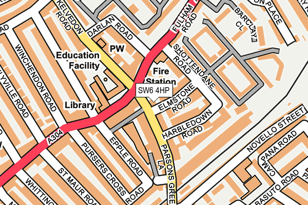 SW6 4HP map - OS OpenMap – Local (Ordnance Survey)