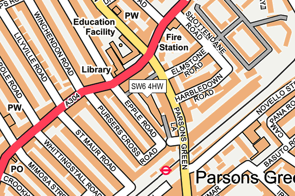 SW6 4HW map - OS OpenMap – Local (Ordnance Survey)