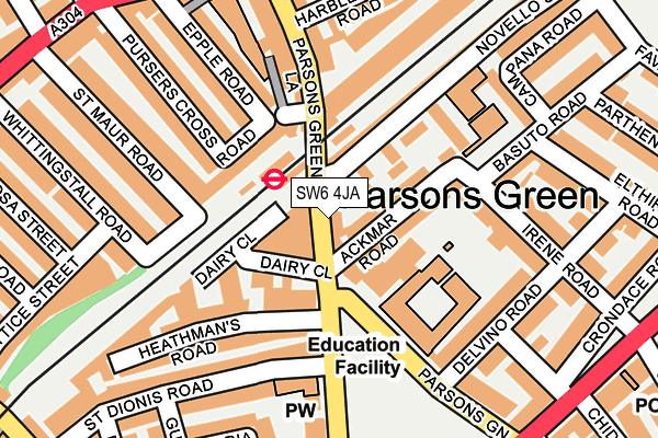 SW6 4JA map - OS OpenMap – Local (Ordnance Survey)