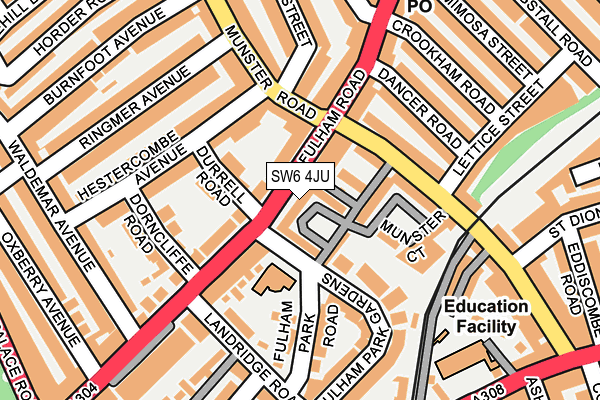 SW6 4JU map - OS OpenMap – Local (Ordnance Survey)