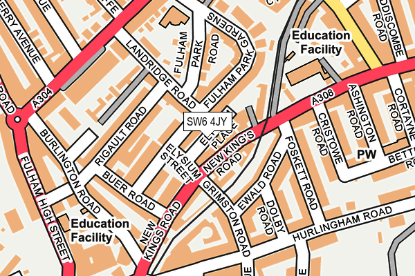 SW6 4JY map - OS OpenMap – Local (Ordnance Survey)