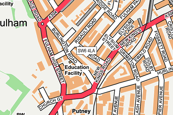 SW6 4LA map - OS OpenMap – Local (Ordnance Survey)