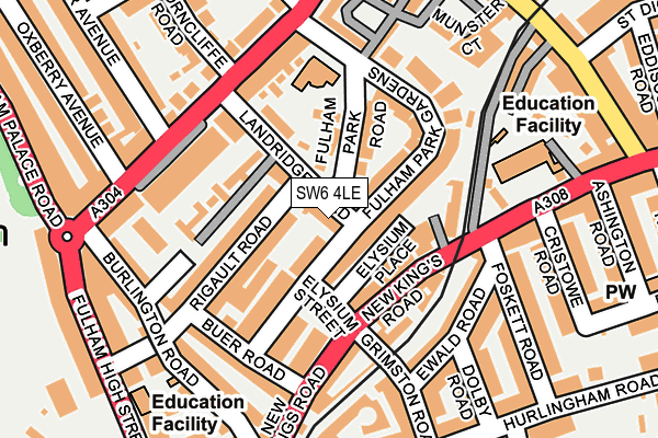 SW6 4LE map - OS OpenMap – Local (Ordnance Survey)