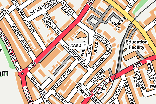 SW6 4LF map - OS OpenMap – Local (Ordnance Survey)