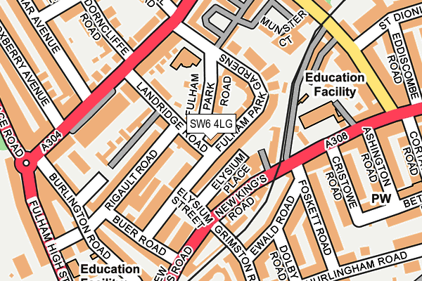 SW6 4LG map - OS OpenMap – Local (Ordnance Survey)