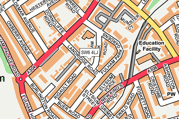 SW6 4LJ map - OS OpenMap – Local (Ordnance Survey)