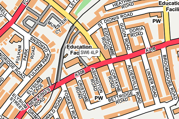 SW6 4LP map - OS OpenMap – Local (Ordnance Survey)