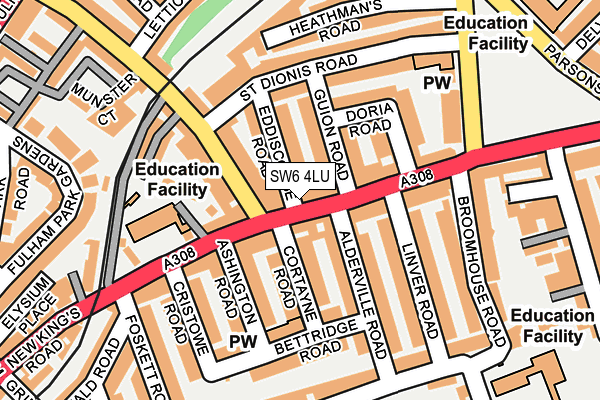 SW6 4LU map - OS OpenMap – Local (Ordnance Survey)