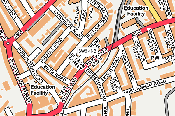 SW6 4NB map - OS OpenMap – Local (Ordnance Survey)