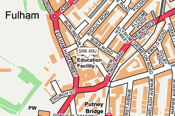 SW6 4NU map - OS OpenMap – Local (Ordnance Survey)