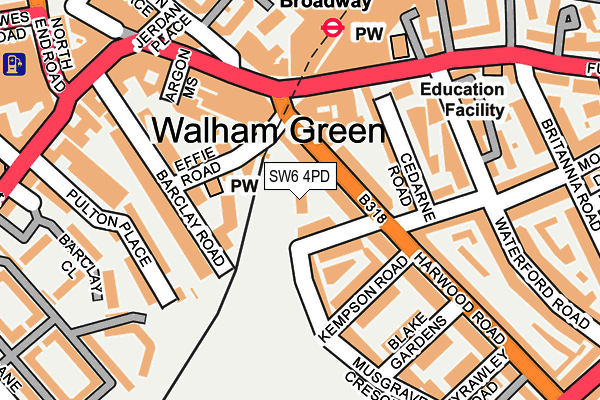 SW6 4PD map - OS OpenMap – Local (Ordnance Survey)