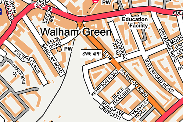 SW6 4PP map - OS OpenMap – Local (Ordnance Survey)