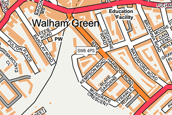 SW6 4PS map - OS OpenMap – Local (Ordnance Survey)