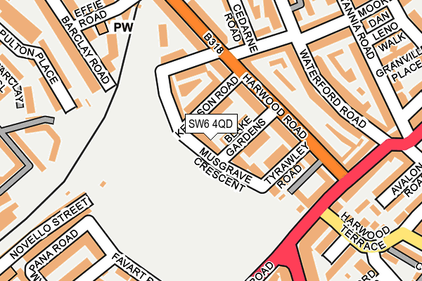 SW6 4QD map - OS OpenMap – Local (Ordnance Survey)