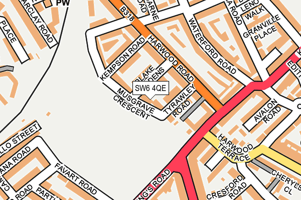 SW6 4QE map - OS OpenMap – Local (Ordnance Survey)