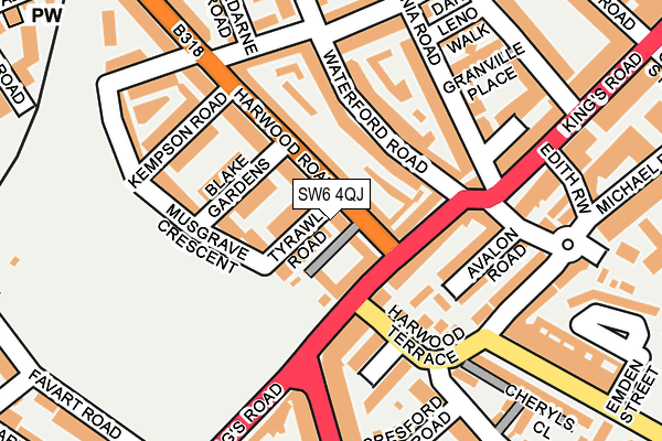 SW6 4QJ map - OS OpenMap – Local (Ordnance Survey)