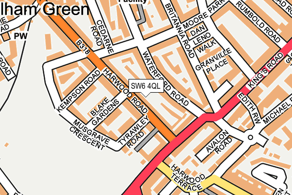 SW6 4QL map - OS OpenMap – Local (Ordnance Survey)