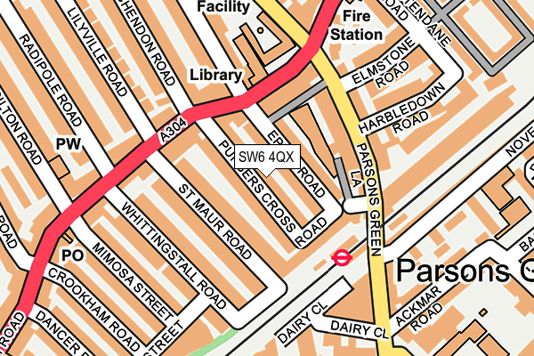 SW6 4QX map - OS OpenMap – Local (Ordnance Survey)