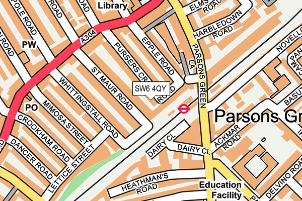 SW6 4QY map - OS OpenMap – Local (Ordnance Survey)