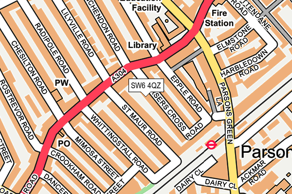 SW6 4QZ map - OS OpenMap – Local (Ordnance Survey)