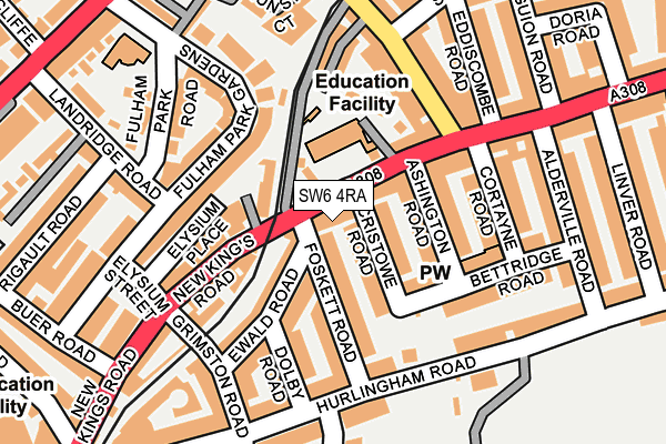 SW6 4RA map - OS OpenMap – Local (Ordnance Survey)