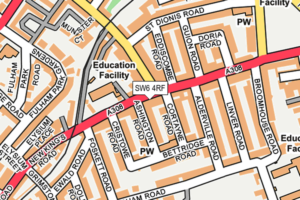 SW6 4RF map - OS OpenMap – Local (Ordnance Survey)