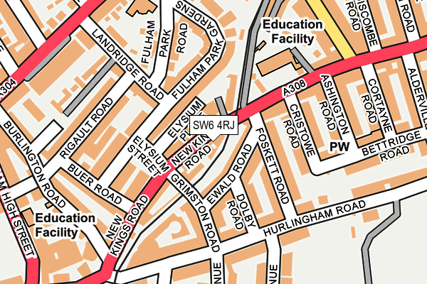 SW6 4RJ map - OS OpenMap – Local (Ordnance Survey)