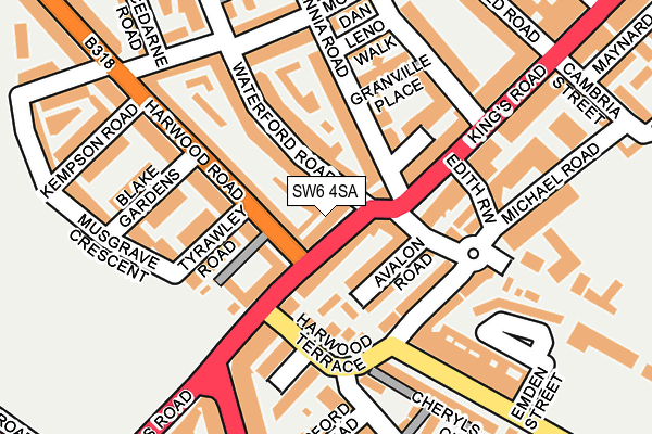 SW6 4SA map - OS OpenMap – Local (Ordnance Survey)