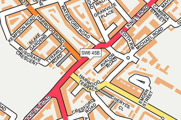 SW6 4SB map - OS OpenMap – Local (Ordnance Survey)