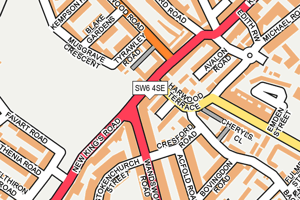 SW6 4SE map - OS OpenMap – Local (Ordnance Survey)