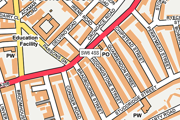 SW6 4SS map - OS OpenMap – Local (Ordnance Survey)