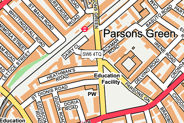 SW6 4TQ map - OS OpenMap – Local (Ordnance Survey)