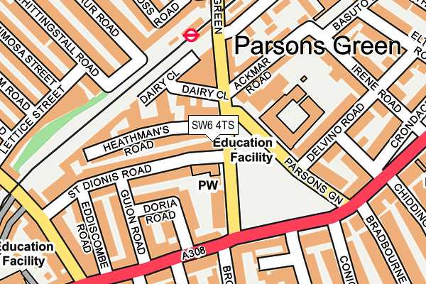 SW6 4TS map - OS OpenMap – Local (Ordnance Survey)