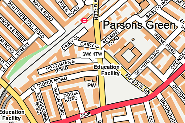 SW6 4TW map - OS OpenMap – Local (Ordnance Survey)