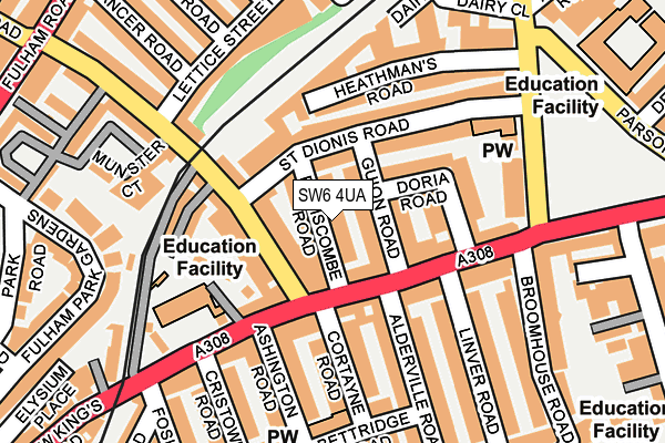 SW6 4UA map - OS OpenMap – Local (Ordnance Survey)