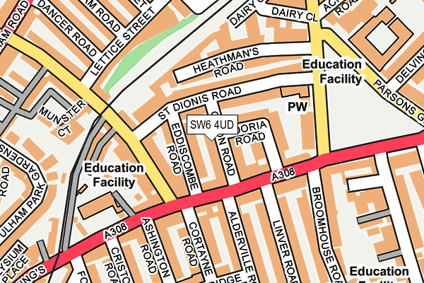 SW6 4UD map - OS OpenMap – Local (Ordnance Survey)