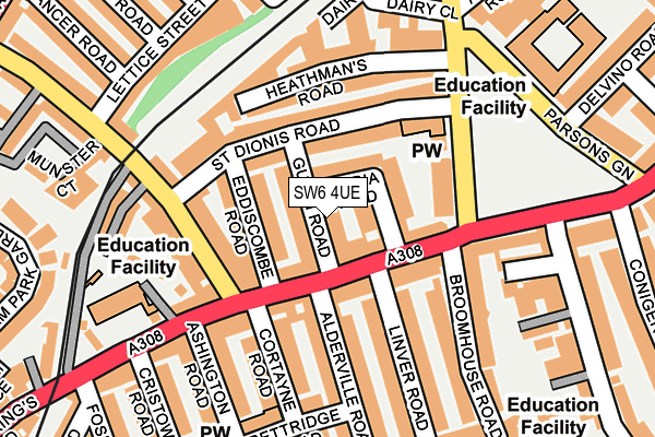 SW6 4UE map - OS OpenMap – Local (Ordnance Survey)