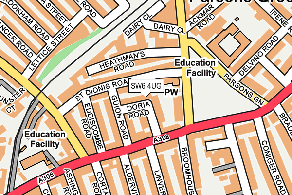 SW6 4UG map - OS OpenMap – Local (Ordnance Survey)