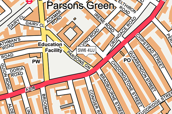 SW6 4UJ map - OS OpenMap – Local (Ordnance Survey)