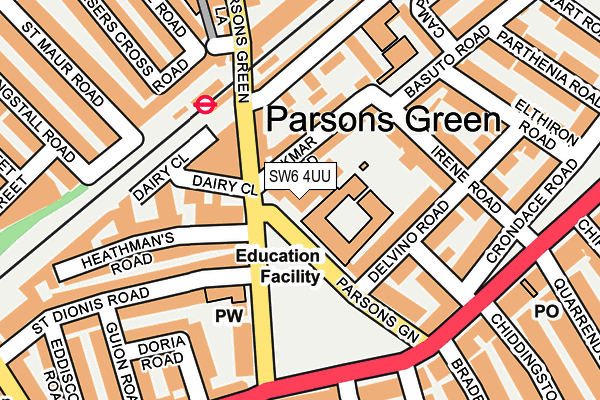 SW6 4UU map - OS OpenMap – Local (Ordnance Survey)