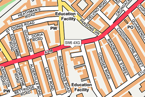 SW6 4XG map - OS OpenMap – Local (Ordnance Survey)