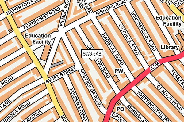 SW6 5AB map - OS OpenMap – Local (Ordnance Survey)