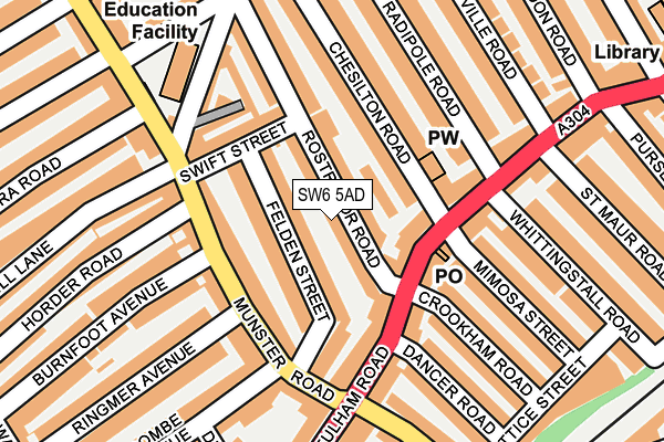 SW6 5AD map - OS OpenMap – Local (Ordnance Survey)