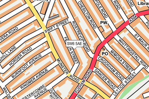 SW6 5AE map - OS OpenMap – Local (Ordnance Survey)