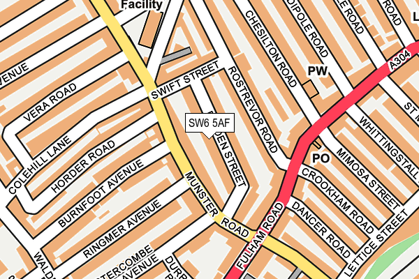 SW6 5AF map - OS OpenMap – Local (Ordnance Survey)